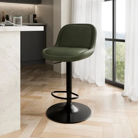 Lyle Gaslift Barstool, Faux Leather