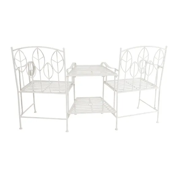 Rustic Leaf Metal Companion Seat Set 6