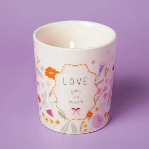 Love Life Love You So Much Lychee & Raspberry Ceramic Candle 3