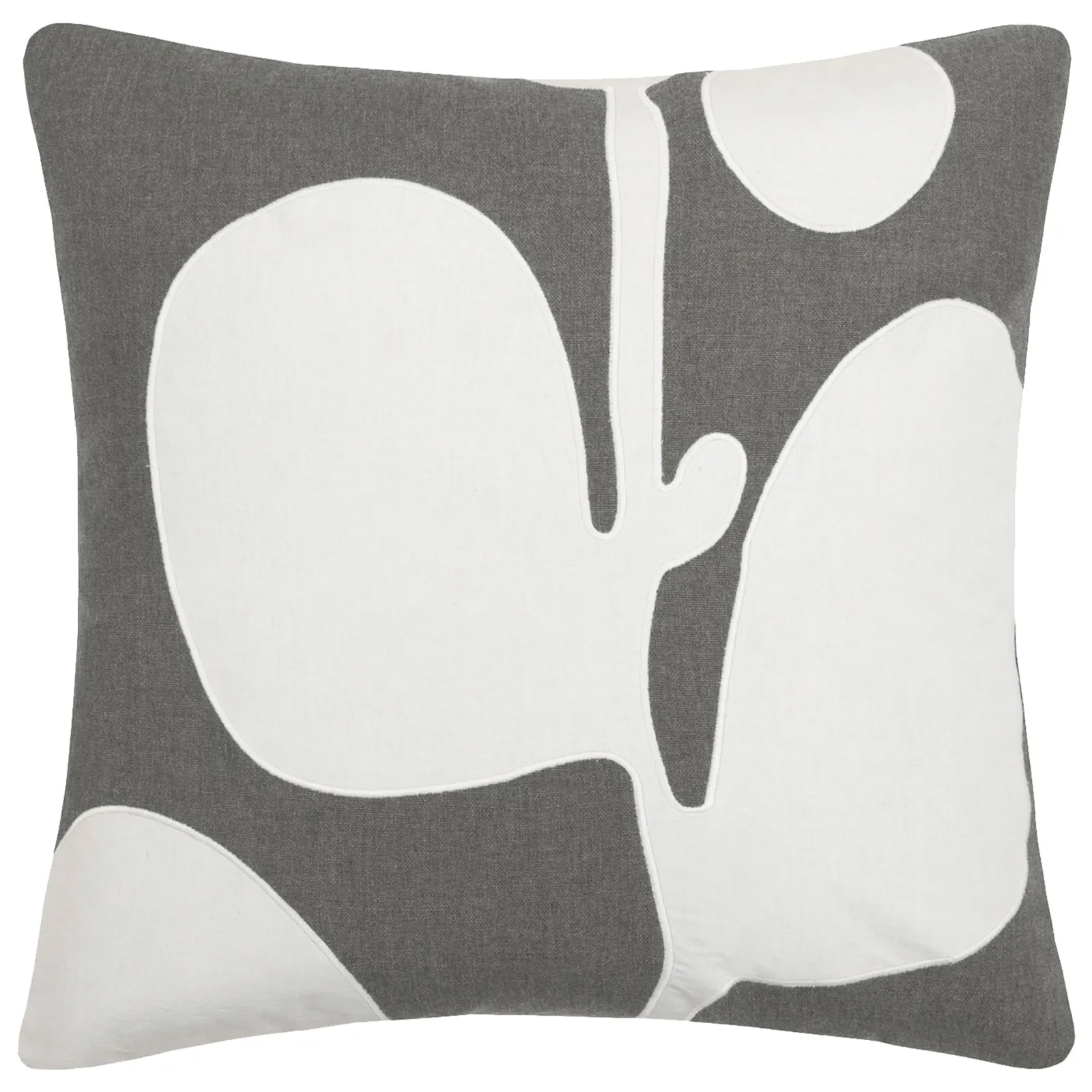 Voyage Maison Betel Floral 100% Cotton Cushion in Charcoal 2