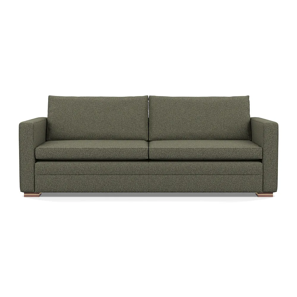 Heal's Palermo 4 Seater Sofa Loop Boucle Forest Brass/Walnut Feet 1