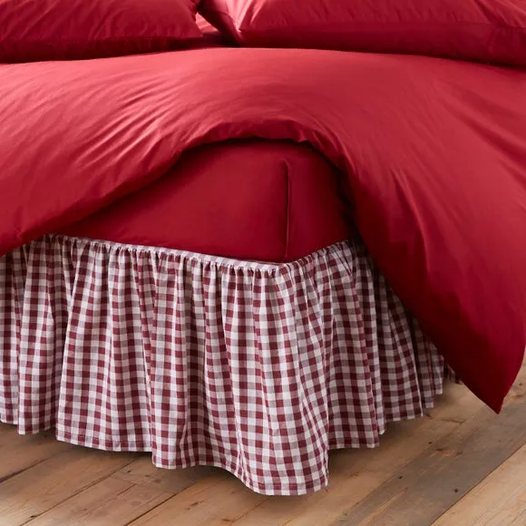 Portloe Woven Gingham 100% Cotton Frilled Valance 3