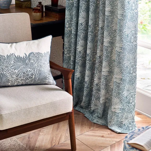 Morris & Co. Marigold Jacquard Pencil Pleat Curtains 4