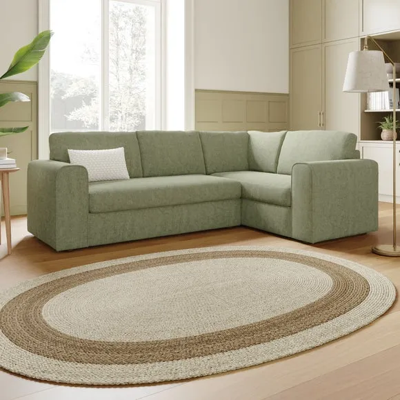 Abel Vintage Soft Chenille Corner Sofa 1