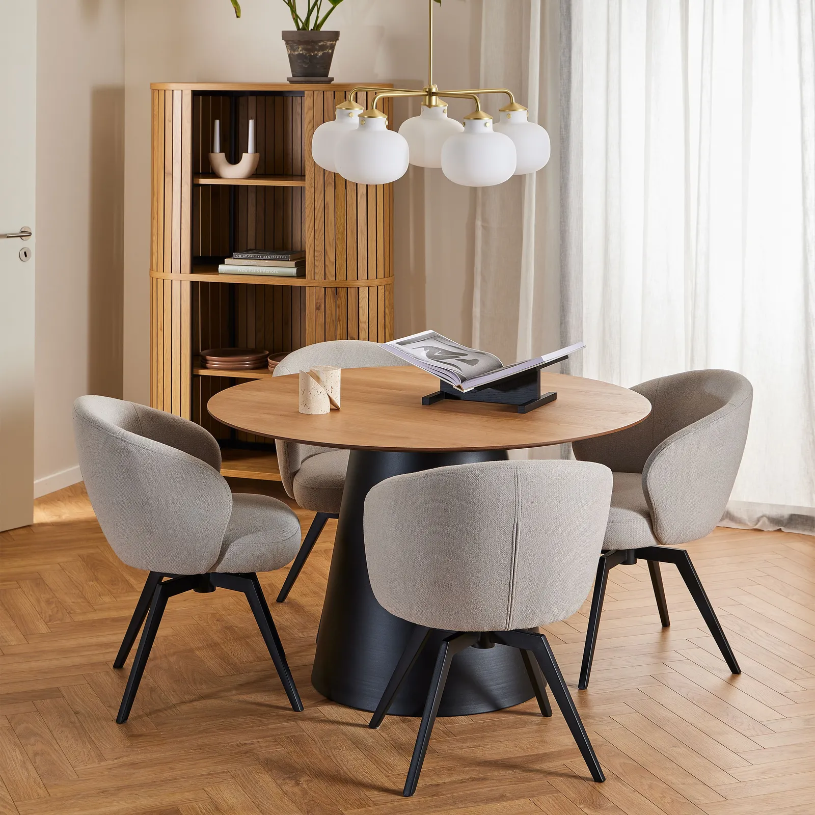 Furniture To Go Darlene Dining Chair with Armrest & Swivel Function in Beige 4