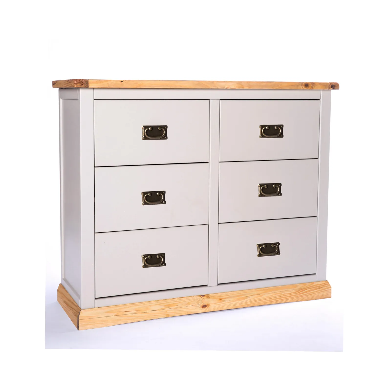 Cabinet Bits Bomporto 6 Drawer Chest of Drawers Bras Drop Handle in Light Grey 2
