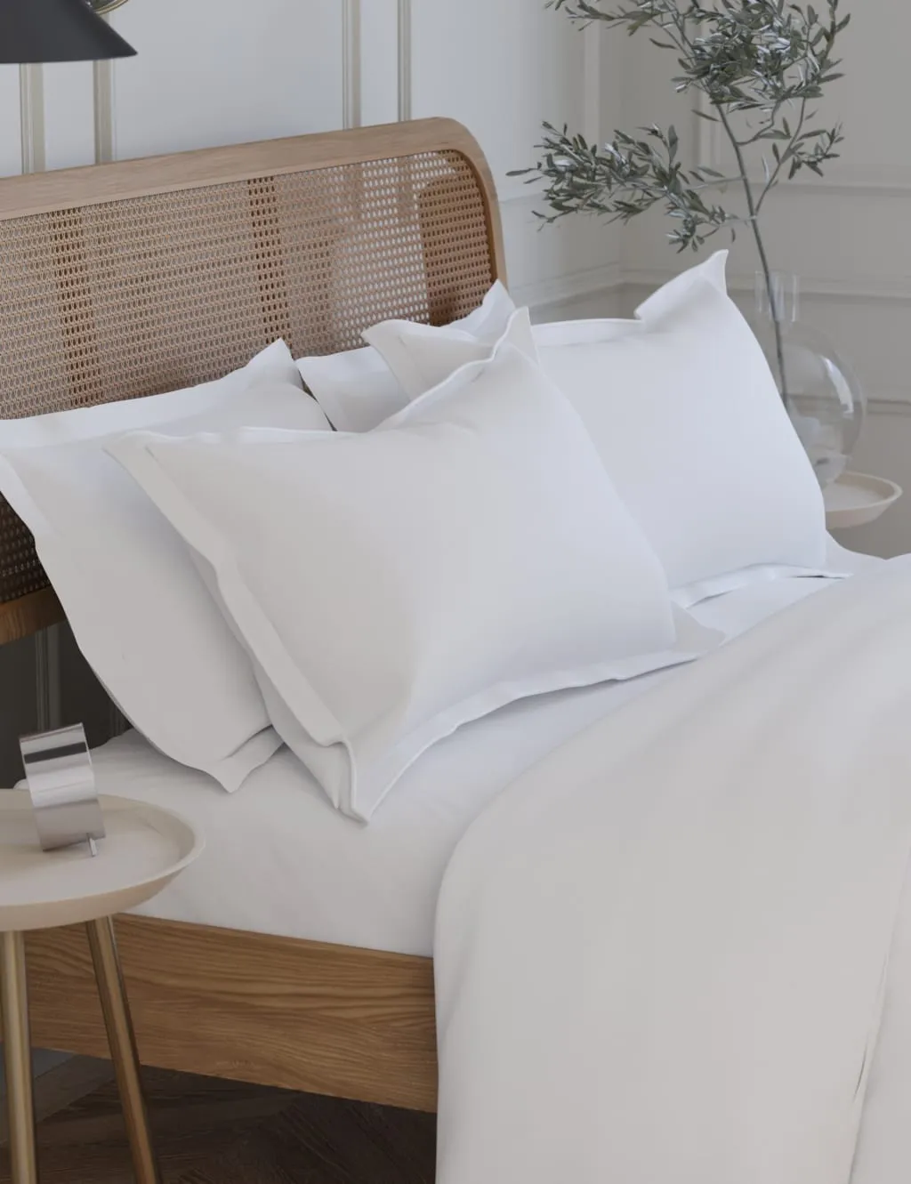 M&S 2 Pack Egyptian Cotton 230 Thread Count Crisp Oxford Pillowcases Ice White