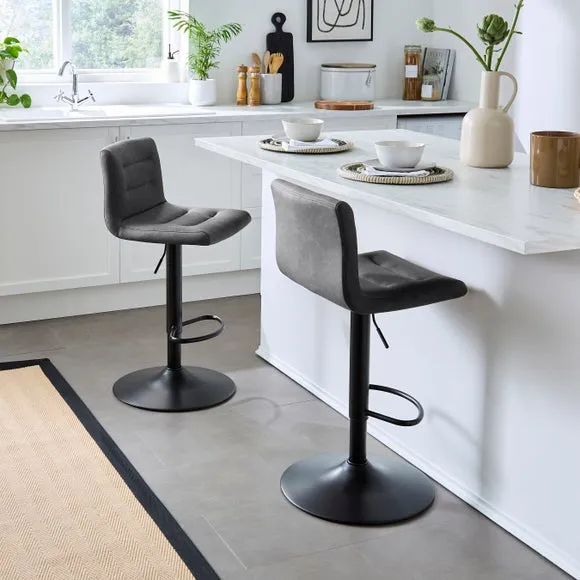 Jango Height Adjustable Bar Stool, Faux Leather 2