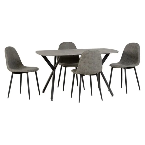 Athens 4 Seater Rectangular Dining Table, Grey 2