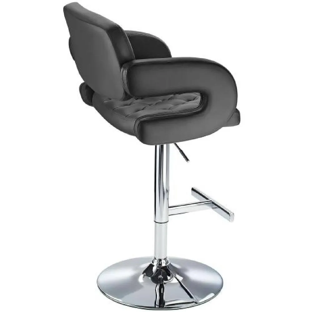 netfurniture Nairn Height Adjustable Bar Stool with Black Padded Swivel Seat 5