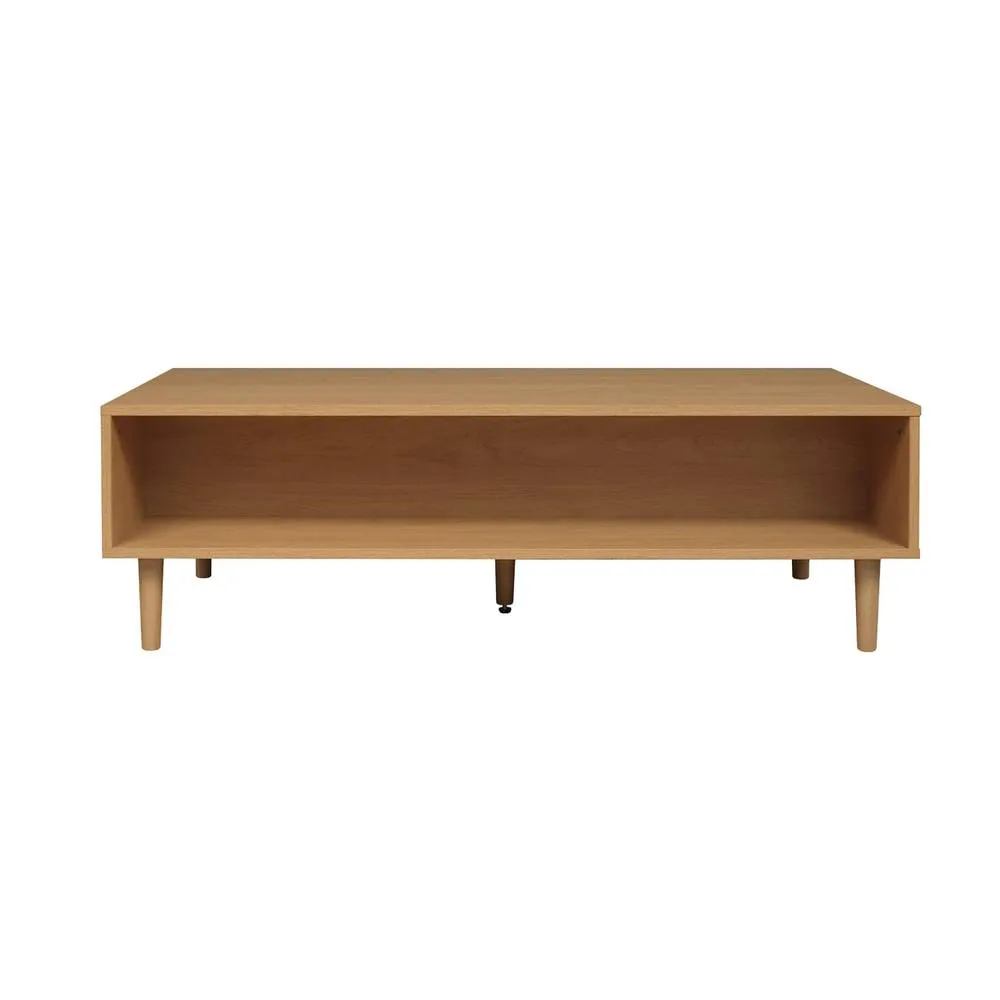 sweeek Vintage wood effect coffee table with 1 drawer in Brown 3