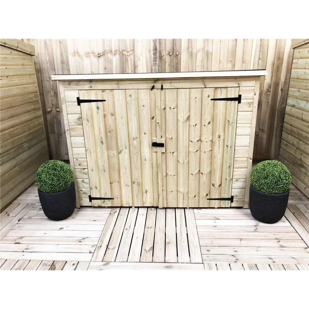 Marlborough 10 x 5 Pressure Treated Tongue & Groove Bike Store With Double Doors in Natural