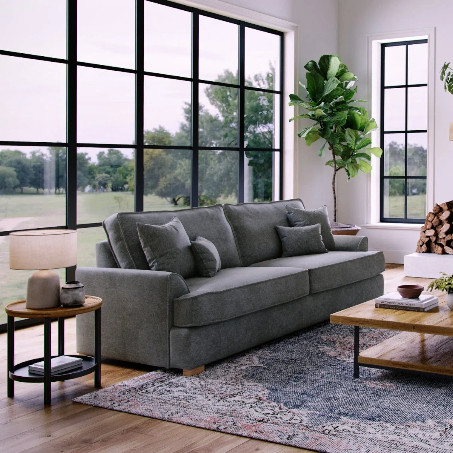 The Great Sofa Company Ophelia 4 Seater Chenille Sofa in Dark Grey 1
