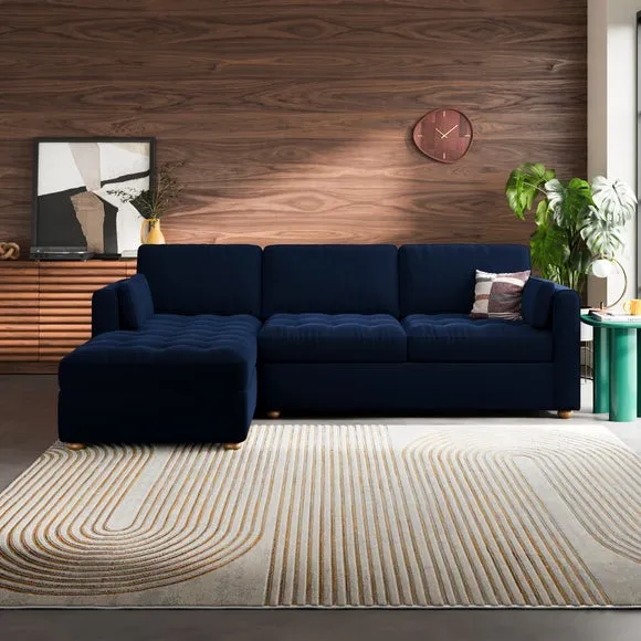 Zoe II Velvet Corner Storage Sofa Bed 2