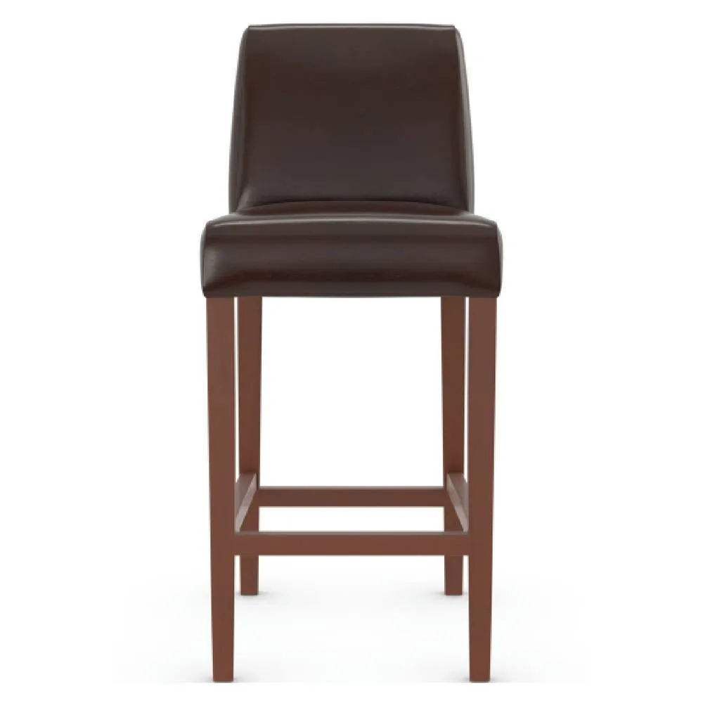 netfurniture Greta Walnut Bar Stool Brown Aniline Leather Fully Assembled