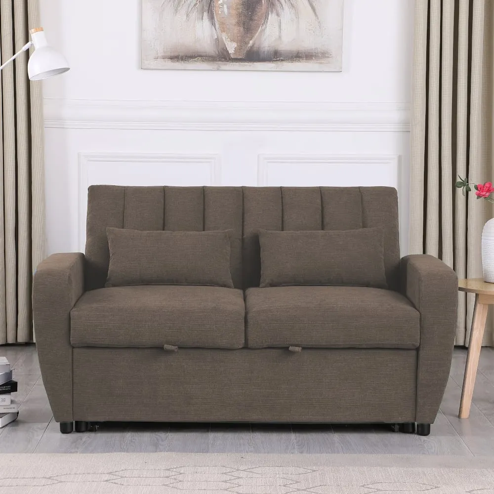 Gibson – Two-Seater Sofa Bed – Brown – Fabric – Two Seater - Make It Homely