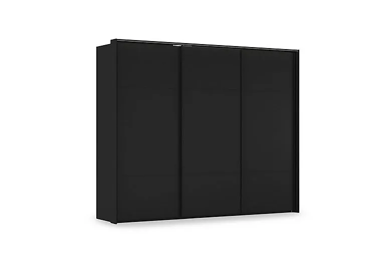 Haven 280cm 3 Door Slider Wardrobe with Décor Doors and Lights