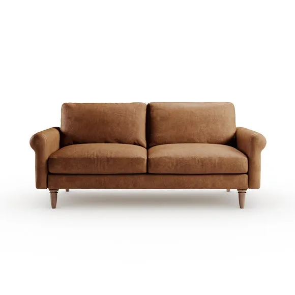 Maeve Compact Faux Leather 3 Seater Sofa 6