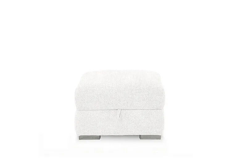 Edison Fabric Storage Footstool - Frost