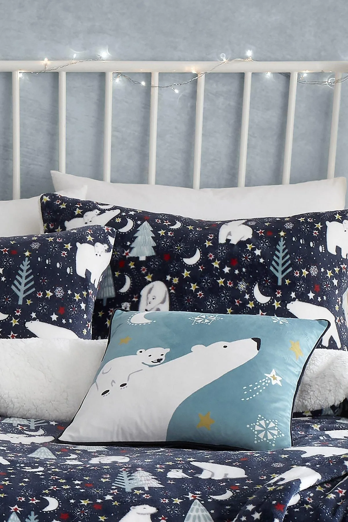 Fusion 'Starry Night' Cosy Fleece Duvet Cover Set in Blue 3