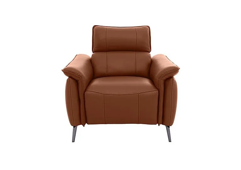 Jude Leather Power Recliner Chair with Power Headrest, Power Lumbar and Heated Seat - Montana Butterscotch