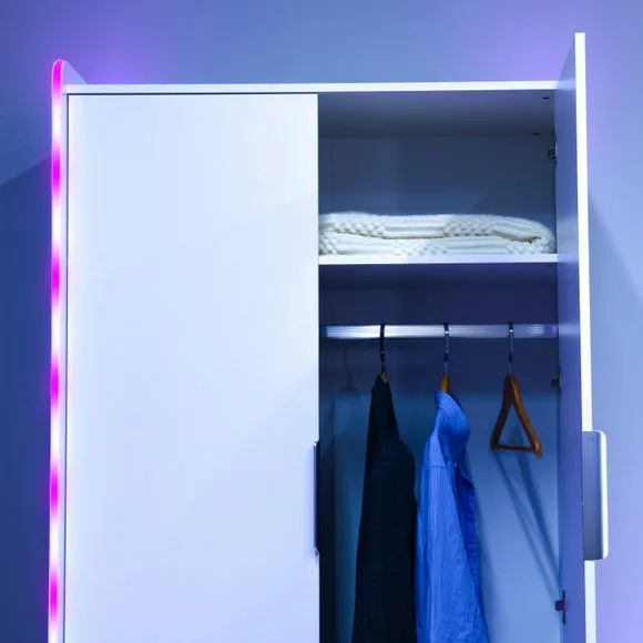 X Rocker Electra 2 Door Wardrobe with LED Lights 5