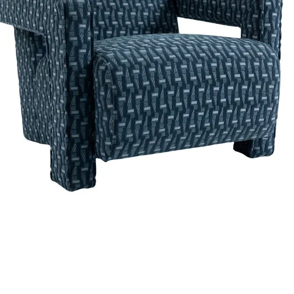 Tatee Cut Velvet Modern Accent Chair 5