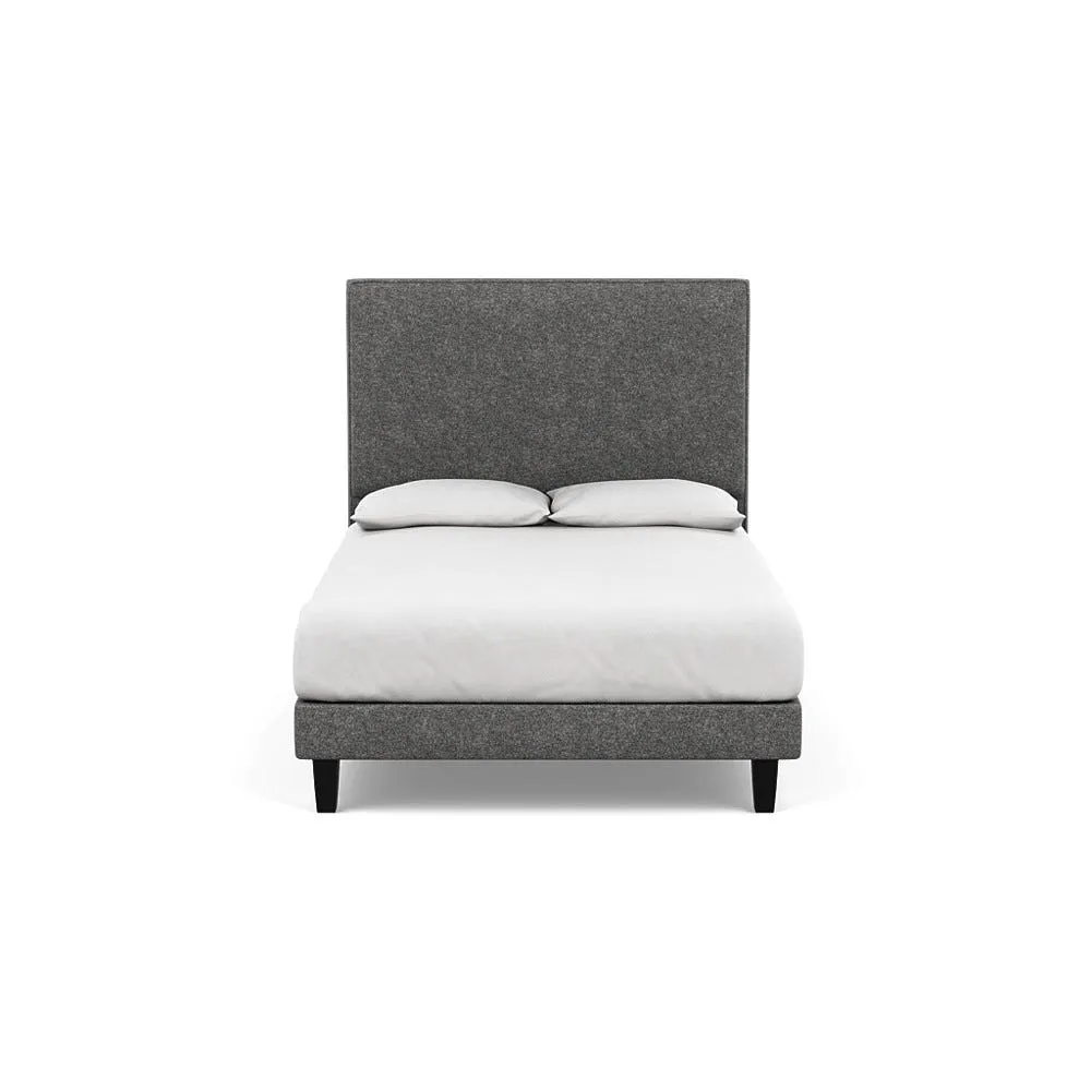 Heal's Shallow Divan Double Melton Wool Shale Dark Solid Wood