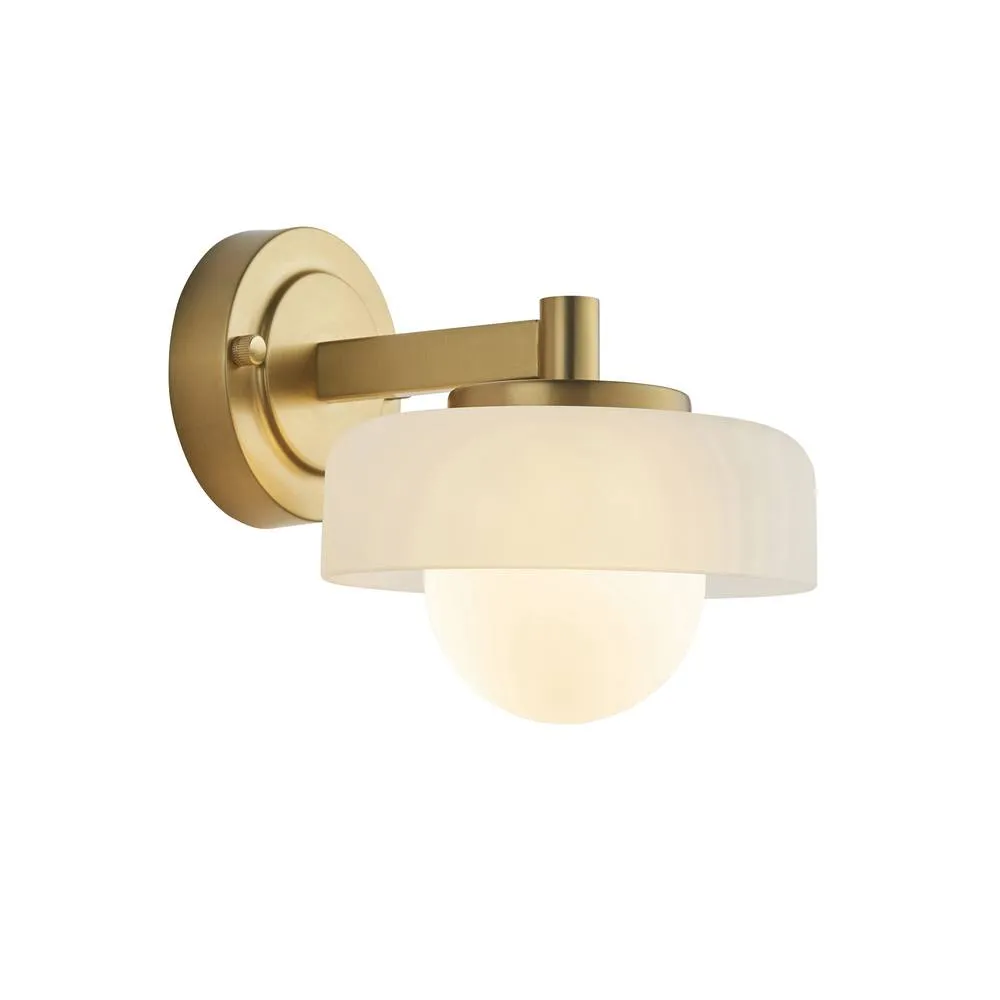 Netlighting Boss Dome Wall Lamp Frosted & Opal Glass G9 in Gold