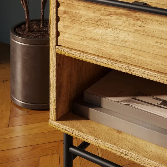 Bryant Compact Bedside Table, Mango Wood Effect 4