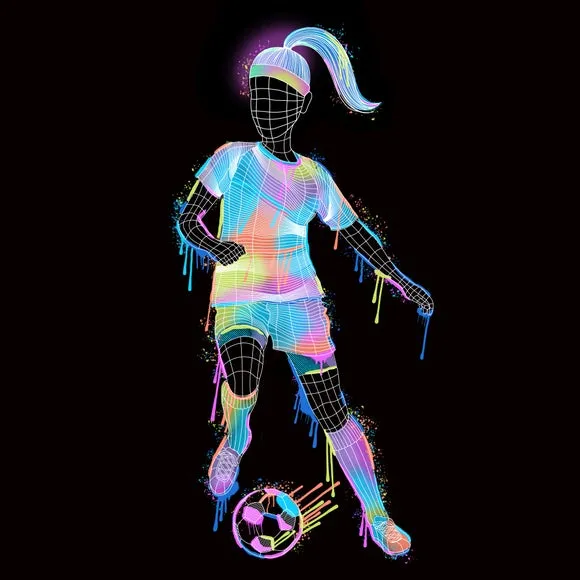 Girl Footballer Wall Mural 2
