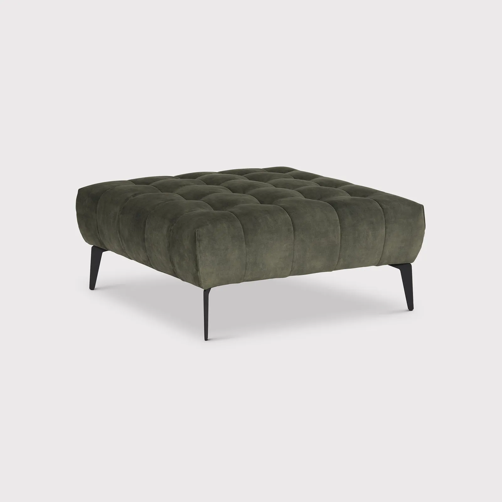 Azalea Footstool 39X92X92Cm, Green Fabric | Barker & Stonehouse
