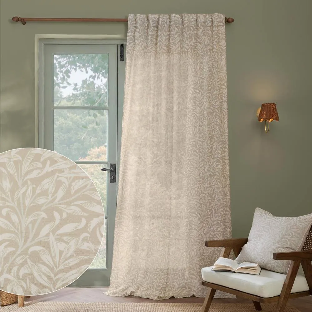 Morris & Co Willow Bough Sheer Curtain Panel in Cream 1