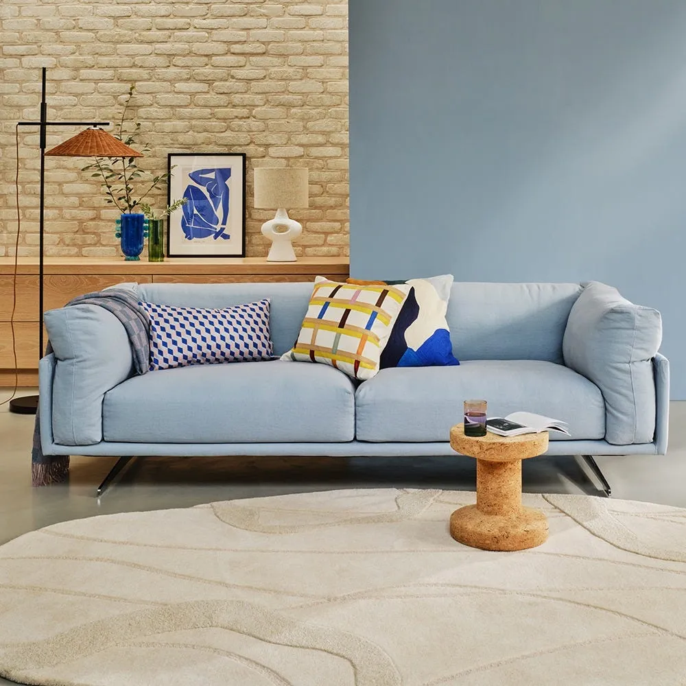 Heal's Novara 3 Seater Sofa Loop Twill Midnight Black Feet 4