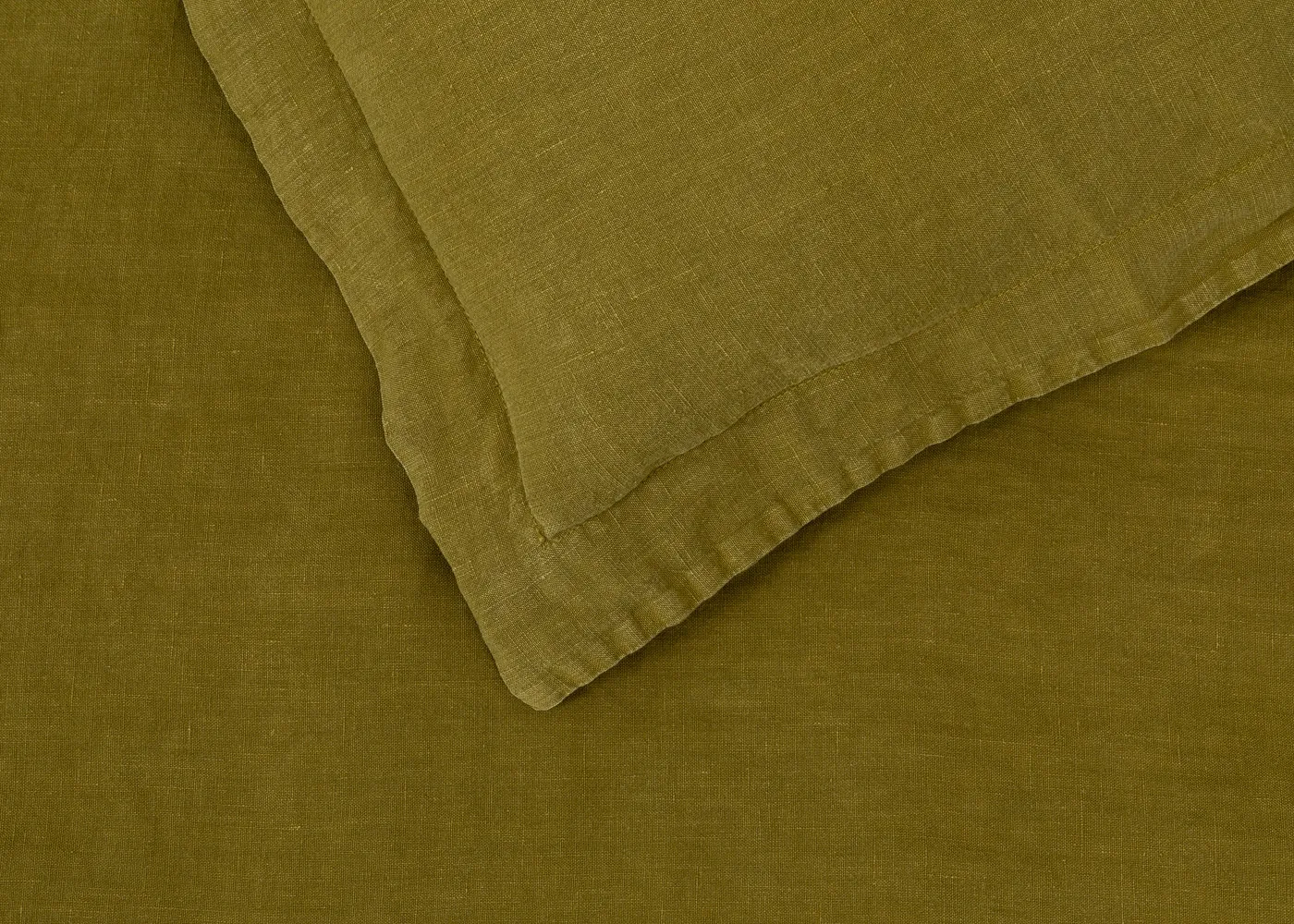 Heal's Washed Linen Olive Oxford Pillowcase