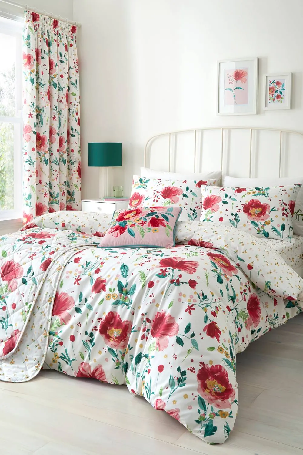 Dreams & Drapes 'Abstract Poppy' Velvet Filled Cushion 5