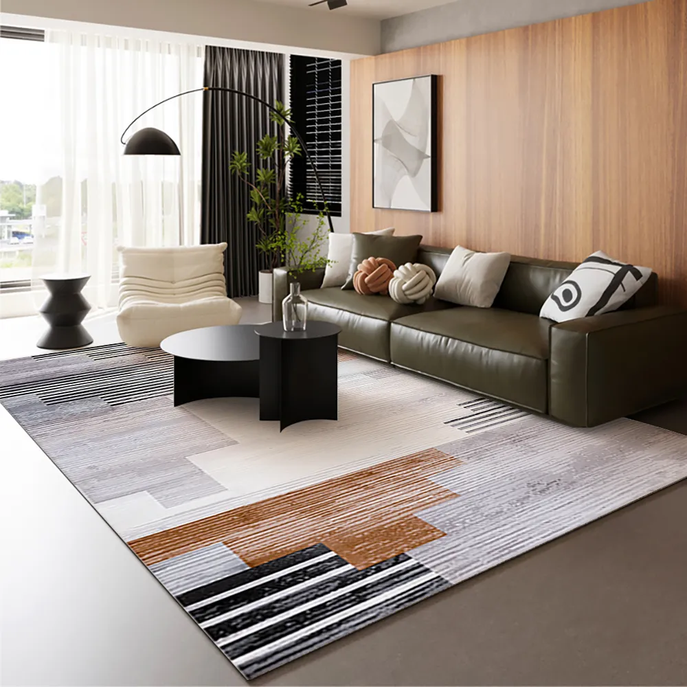 1500mm x 2100mm Abstract Rug Polyester Rectangular Machine Washable Living Room Area Mat
