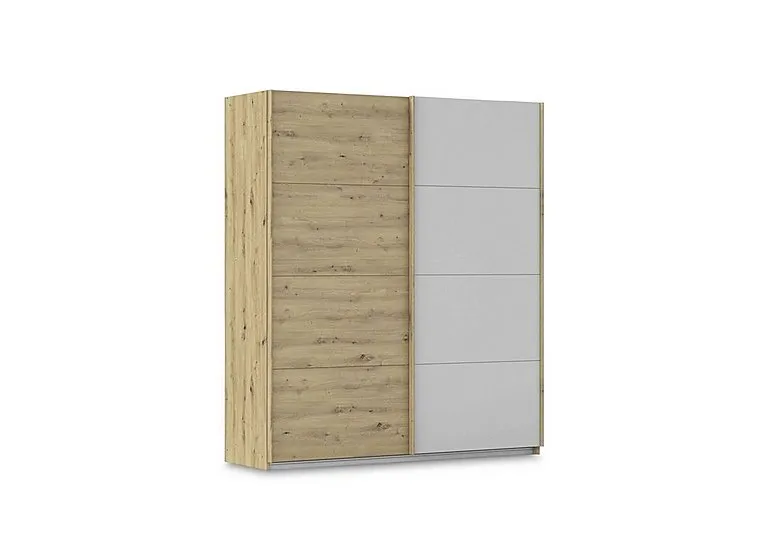 Freja 181cm 2 Door Sliding Two Toned Wardrobe - Two Tone