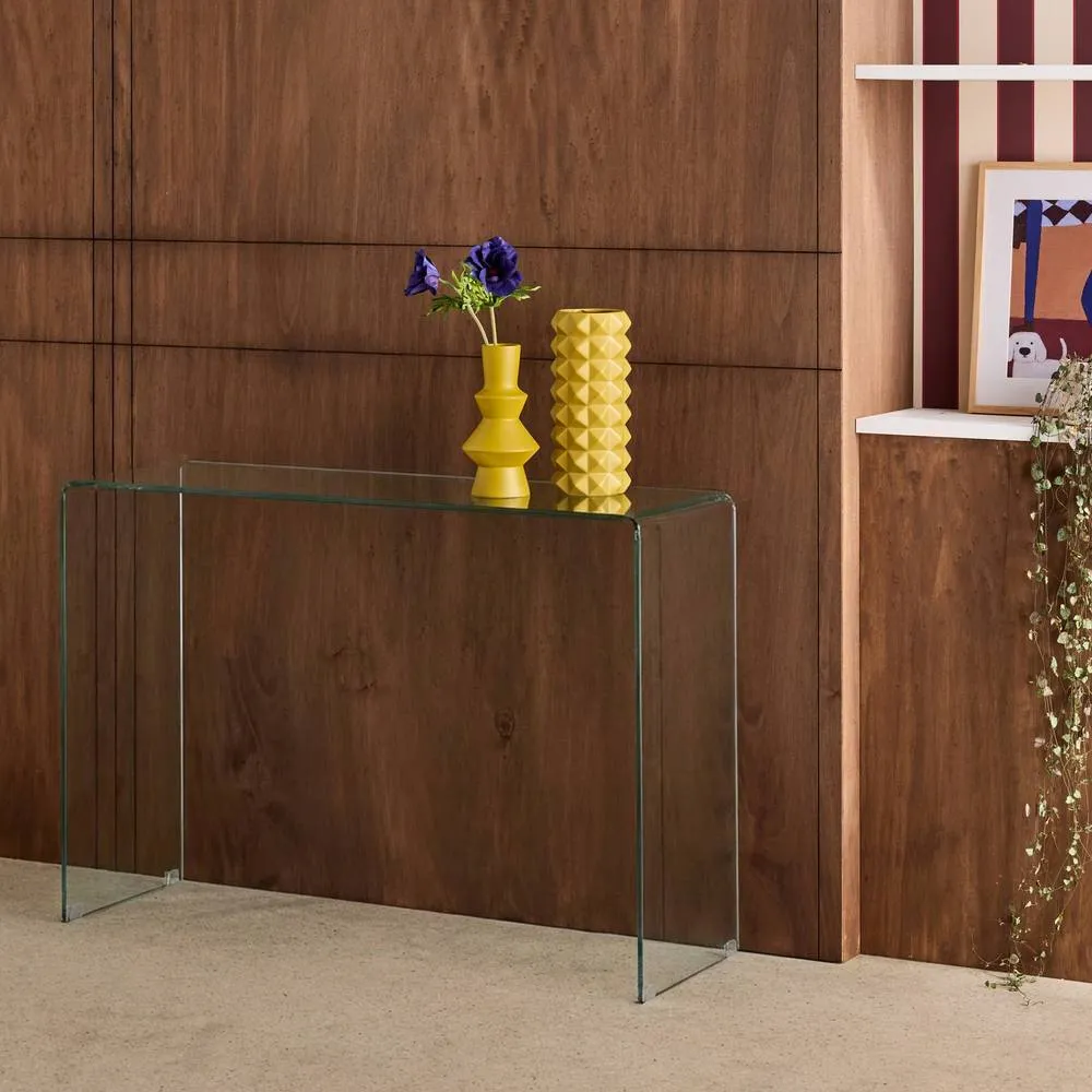 sweeek Rectangular tempered glass console in Clear 4