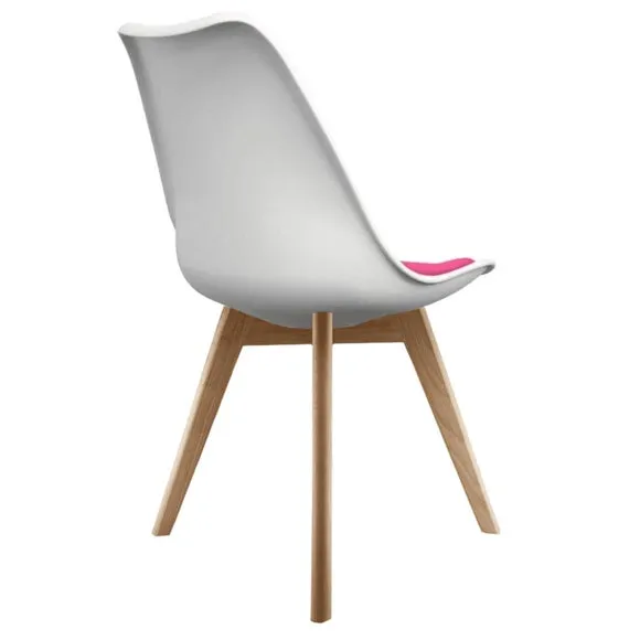 Fusion Living Soho White Plastic Dining Chair with Squared Legs 5