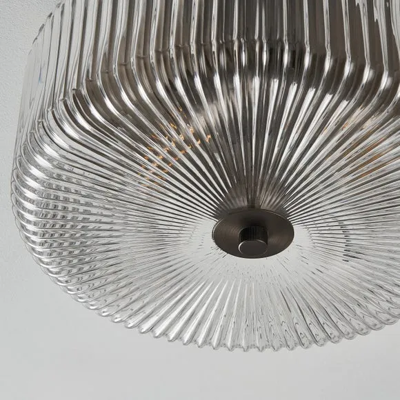 Tobias Ribbed Bathroom Flush Ceiling Light 3