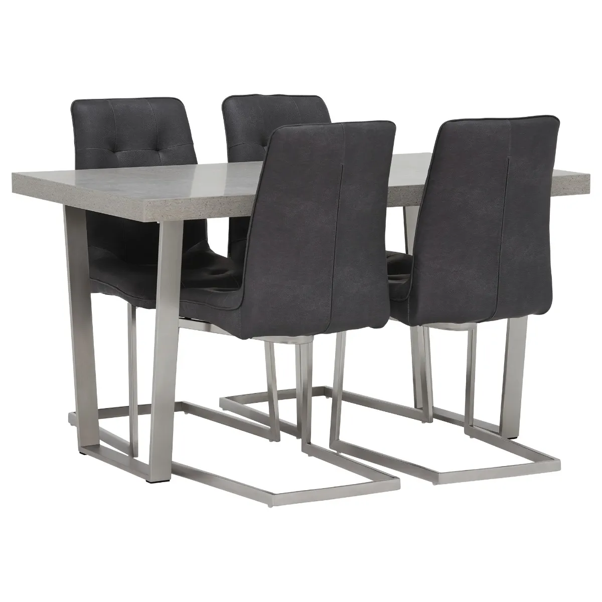 Halmstad 135cm Dining Table & 4 Ericka Chairs, Grey | Barker & Stonehouse
