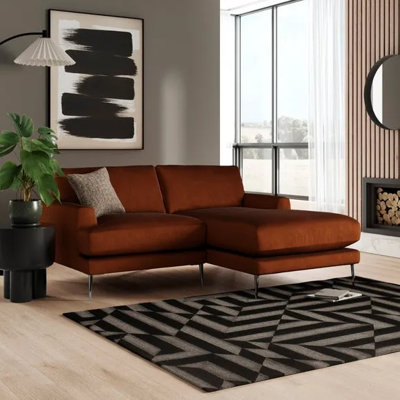 Lawson Matte Plush Velvet Corner Chaise Sofa 1