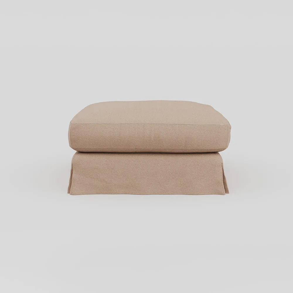 Heal's Tailor Loose Cover Footstool Capelo Linen Rosedale Natural Beech Feet