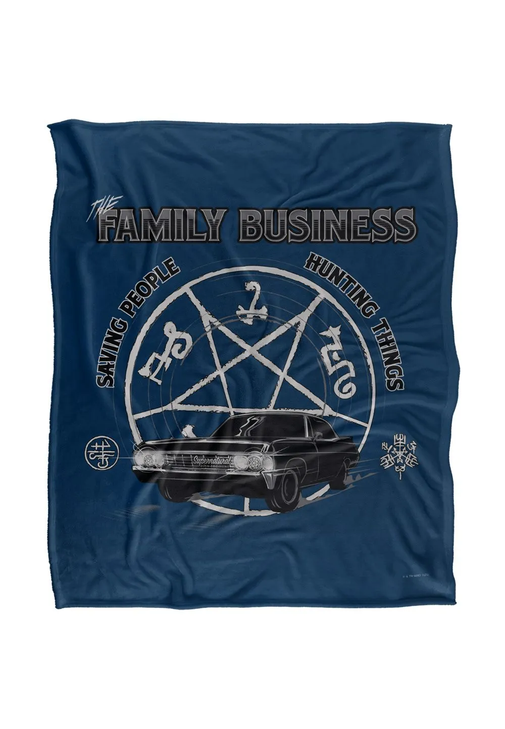 Warner Brothers Supernatural Saving People Silky Touch Super Soft Throw Blanket in White