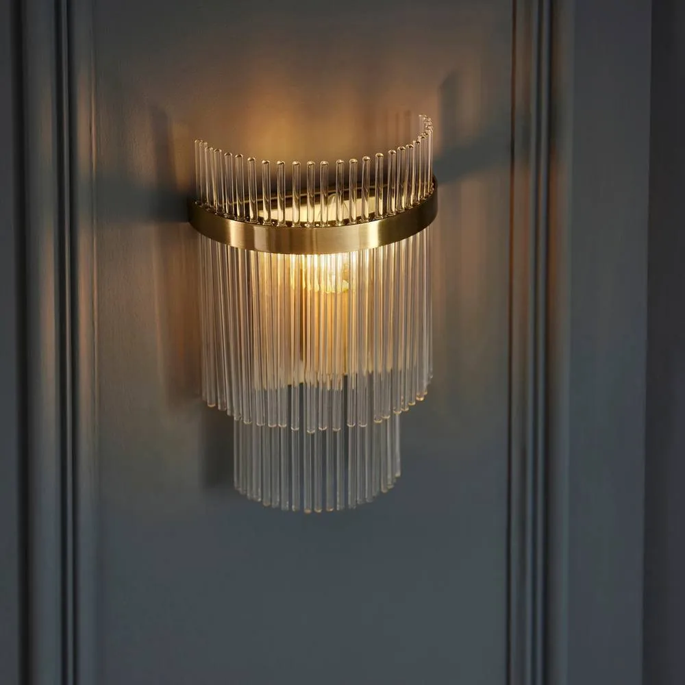 Netlighting Marietta Glass Wall Lamp Antique Brass in Gold 2