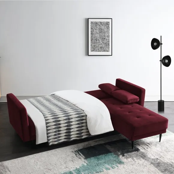 Selassi Velvet 3 Seater Corner Sofa Bed 2