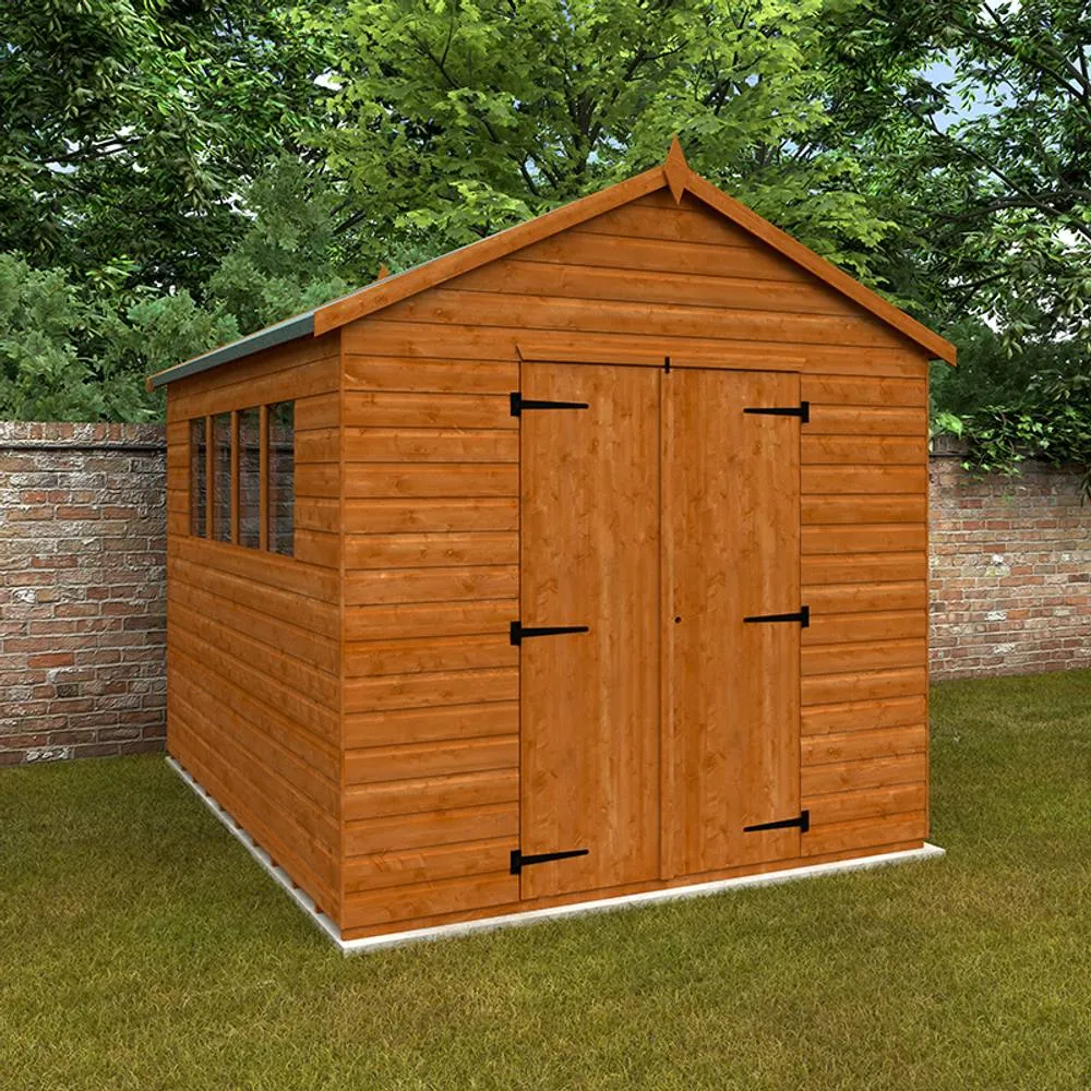 Buttercup Farm 10 x 8 Feet Workshop 12mm Shed - L295 x W235 x H254.5 cm in Burnt Orange 3