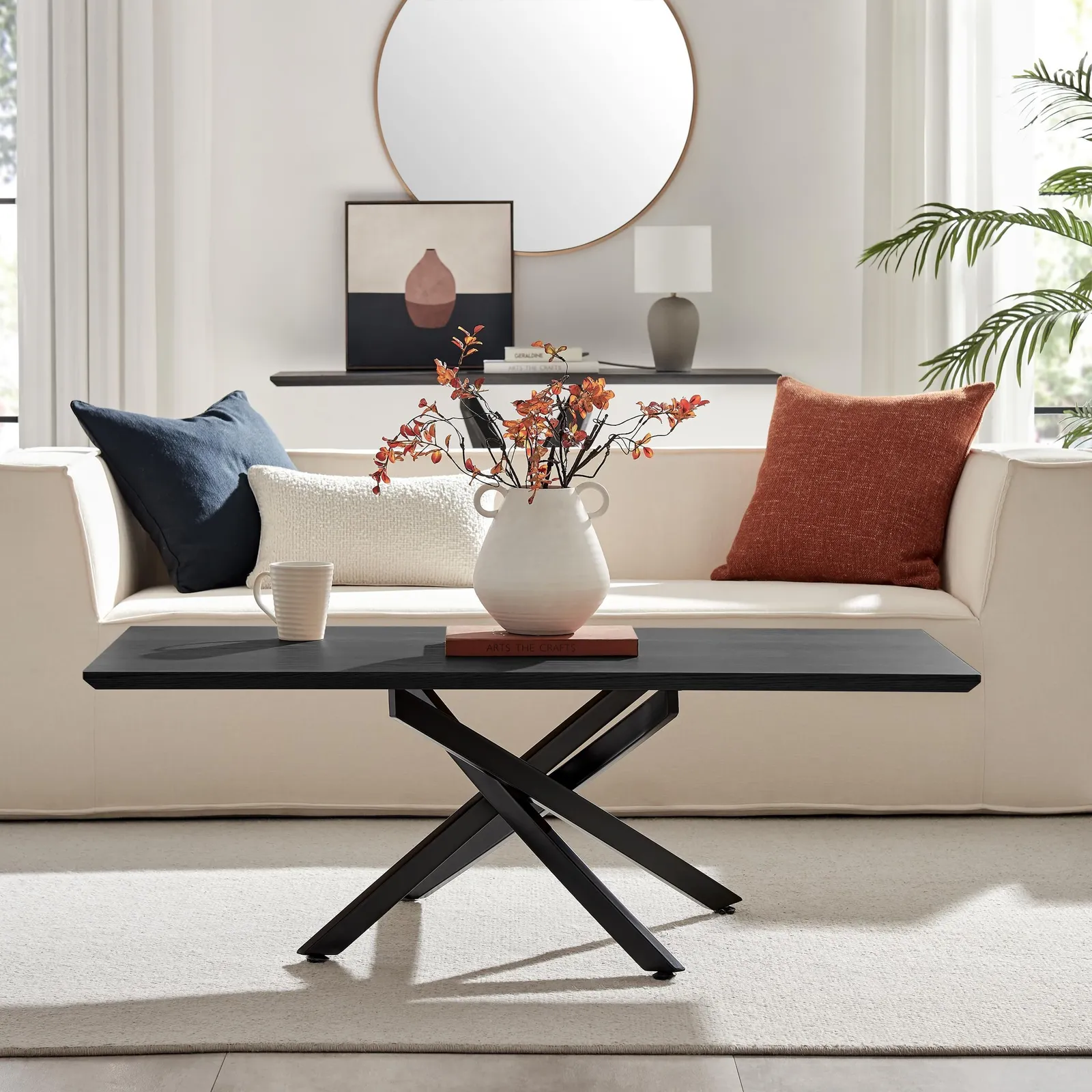FurnitureboxUK Leonardo Rectangular Black Wood Veneer Coffee Table 2