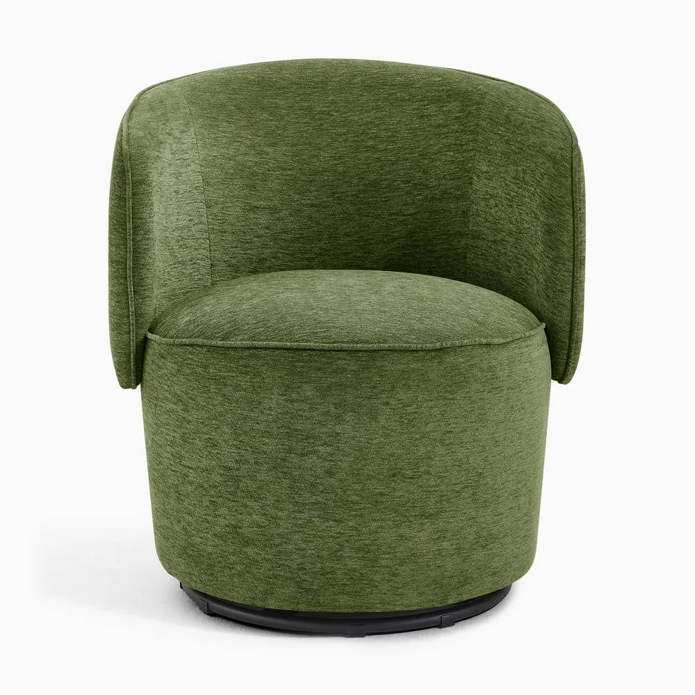 FurnitureboxUK Liode Fabric Round Swivel Accent Chair in Green 5